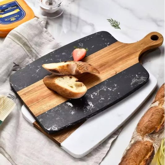 Marble and Acacia Wood Cutting Serving Board
