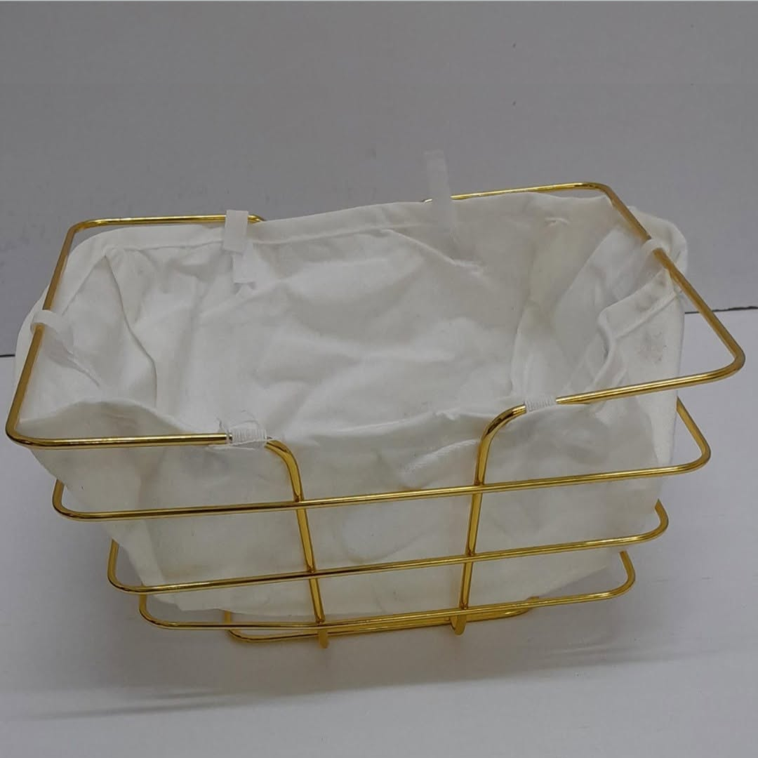 Metallic fruit and bread decorative basket (with cloth liner)