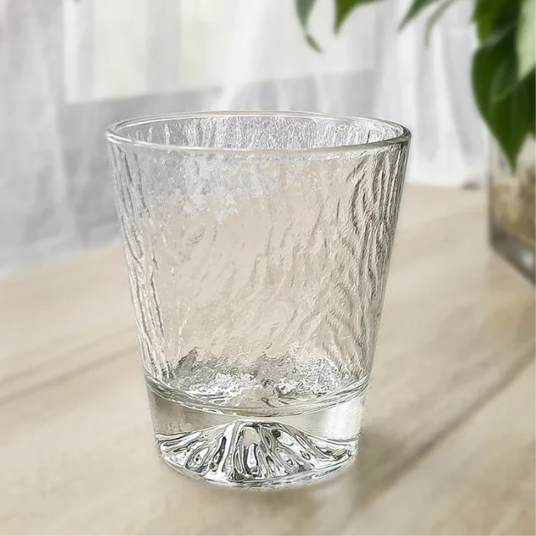Mount Fuji Japanese Vintage Style Short Whiskey Glass