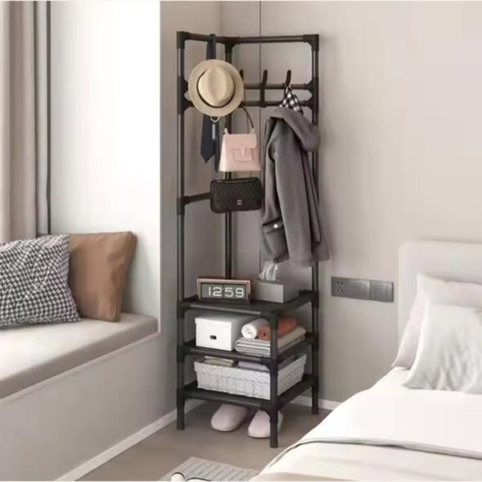 Multifunctional Metallic Corner Coat Rack