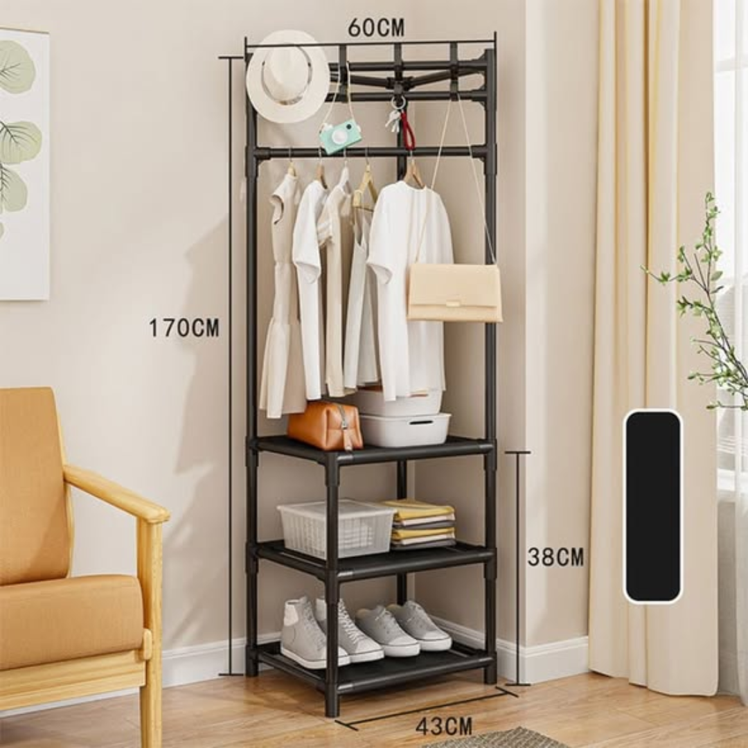 Multifunctional Metallic Corner Coat Rack