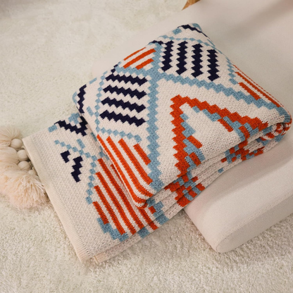 Nordic Cotton Knitted Sofa Cover with Tassels