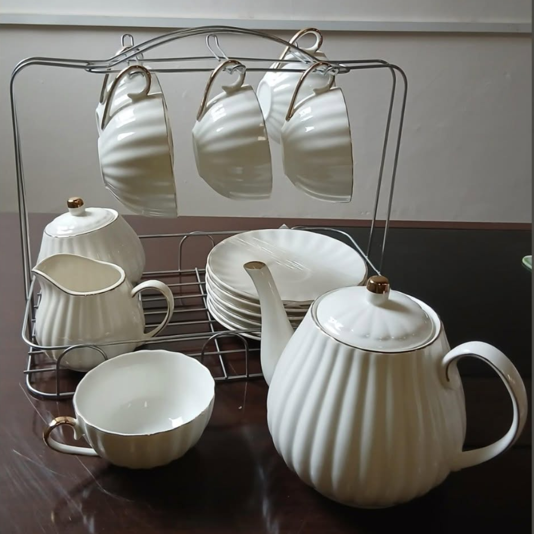 Nordic ceramic tea set with kettle