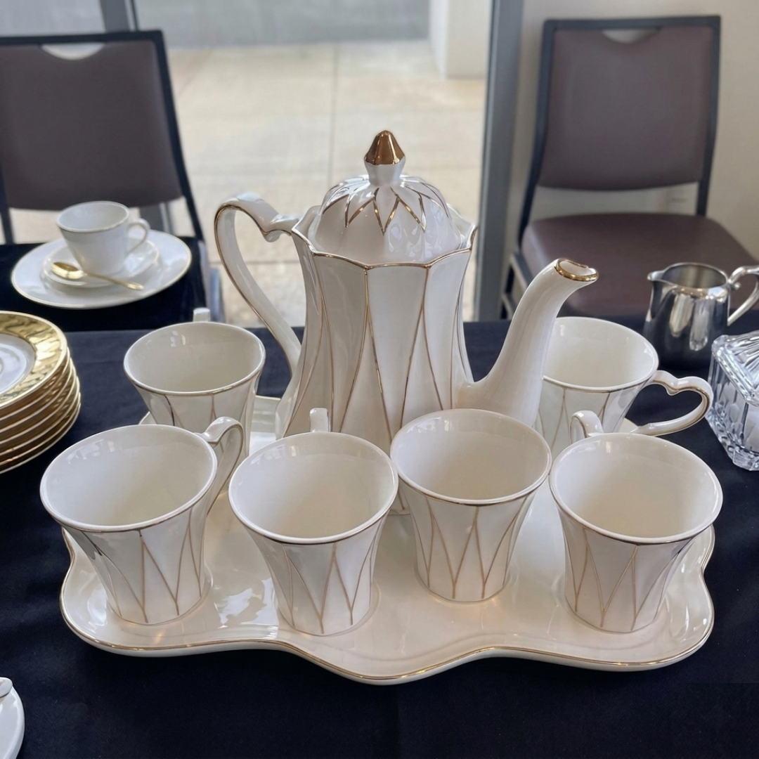 Nordic ceramic tea set with kettle