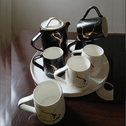 Nordic ceramic tea set with kettle