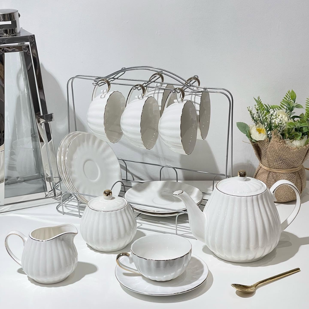 Nordic ceramic tea set with kettle