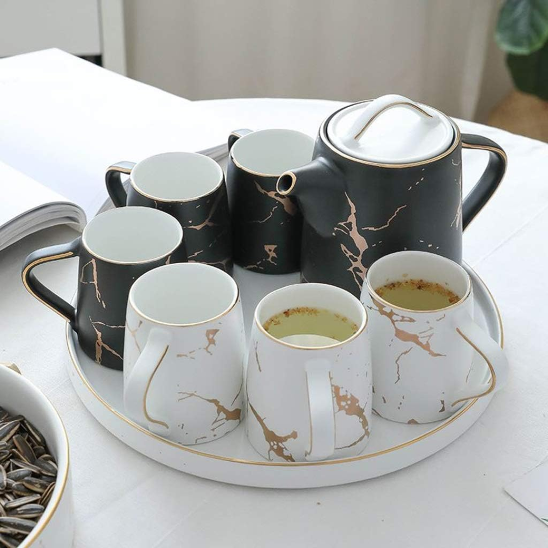 Nordic ceramic tea set with kettle