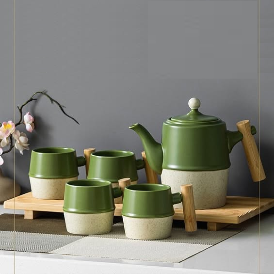 Nordic ceramic tea set with kettle