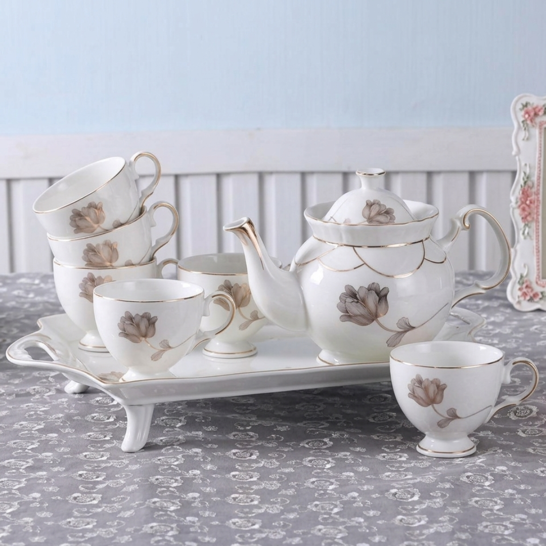 Nordic ceramic tea set with kettle