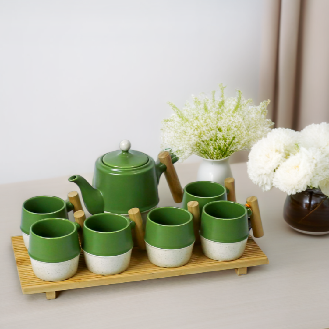 Nordic ceramic tea set with kettle