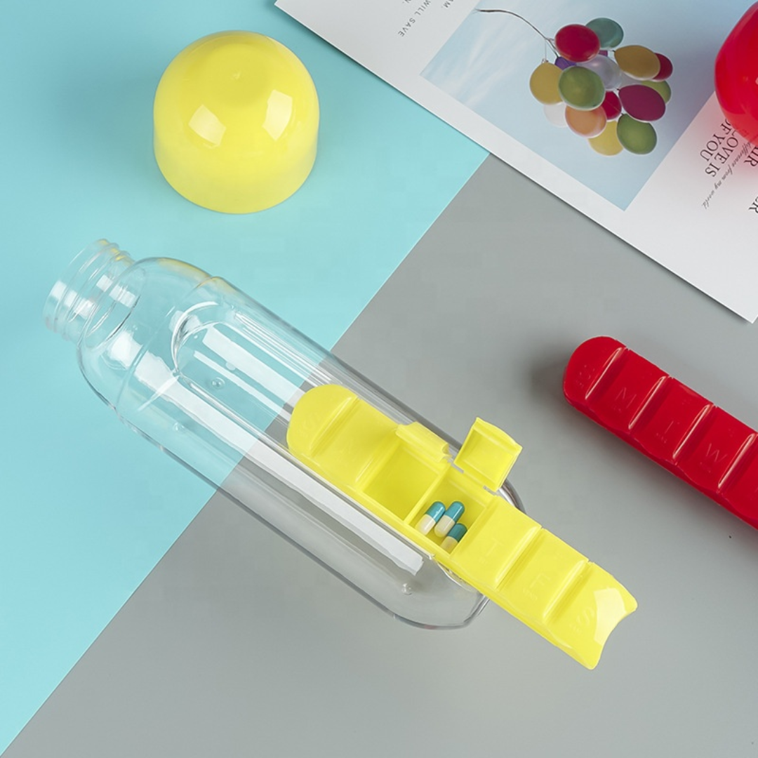 Pill and Vitamin organizer water bottle