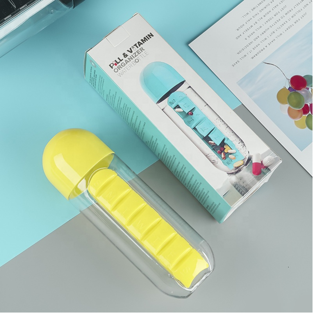 Pill and Vitamin organizer water bottle