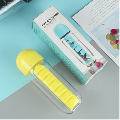 Pill and Vitamin organizer water bottle