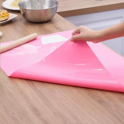 Pink Silicone chapati and pastry mat