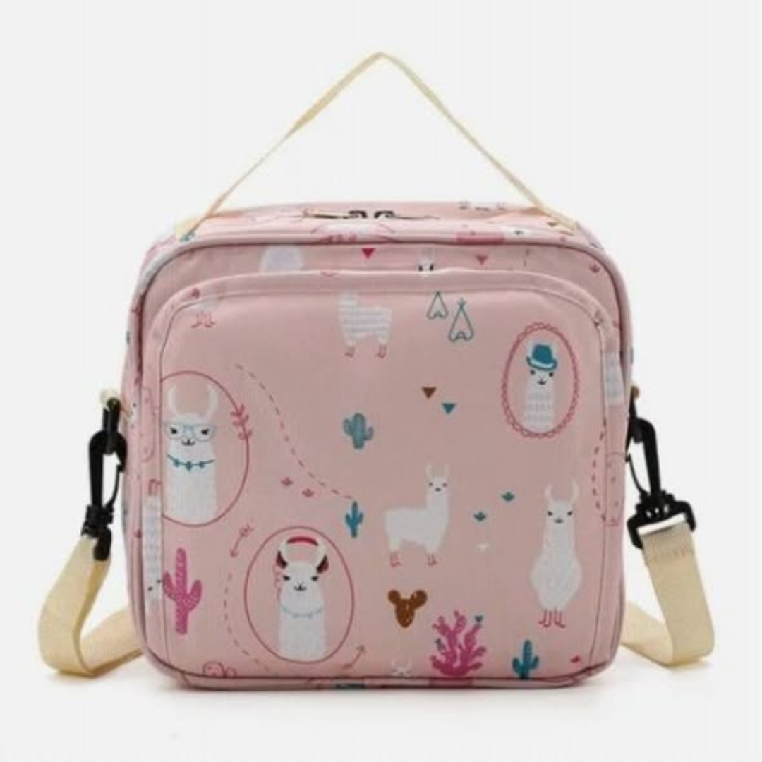 Pink Waterproof baby diaper bag with shoulder strap and changing pad