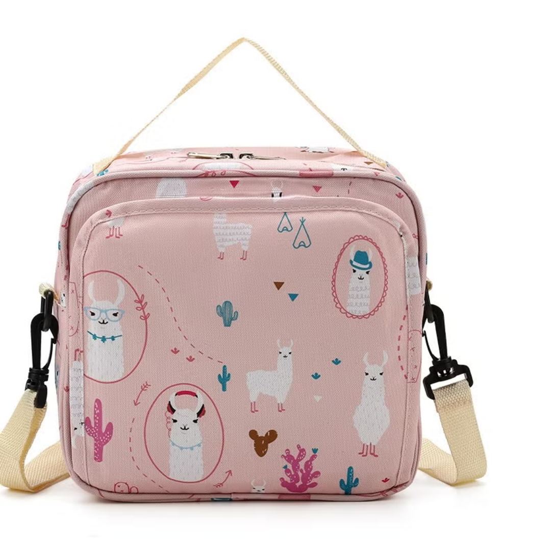 Pink Waterproof baby diaper bag with shoulder strap and changing pad