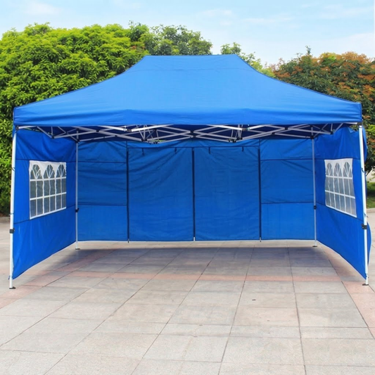 Pop Up Gazebo Canopy Tent (3m x 6m) with 3 Window Side Walls