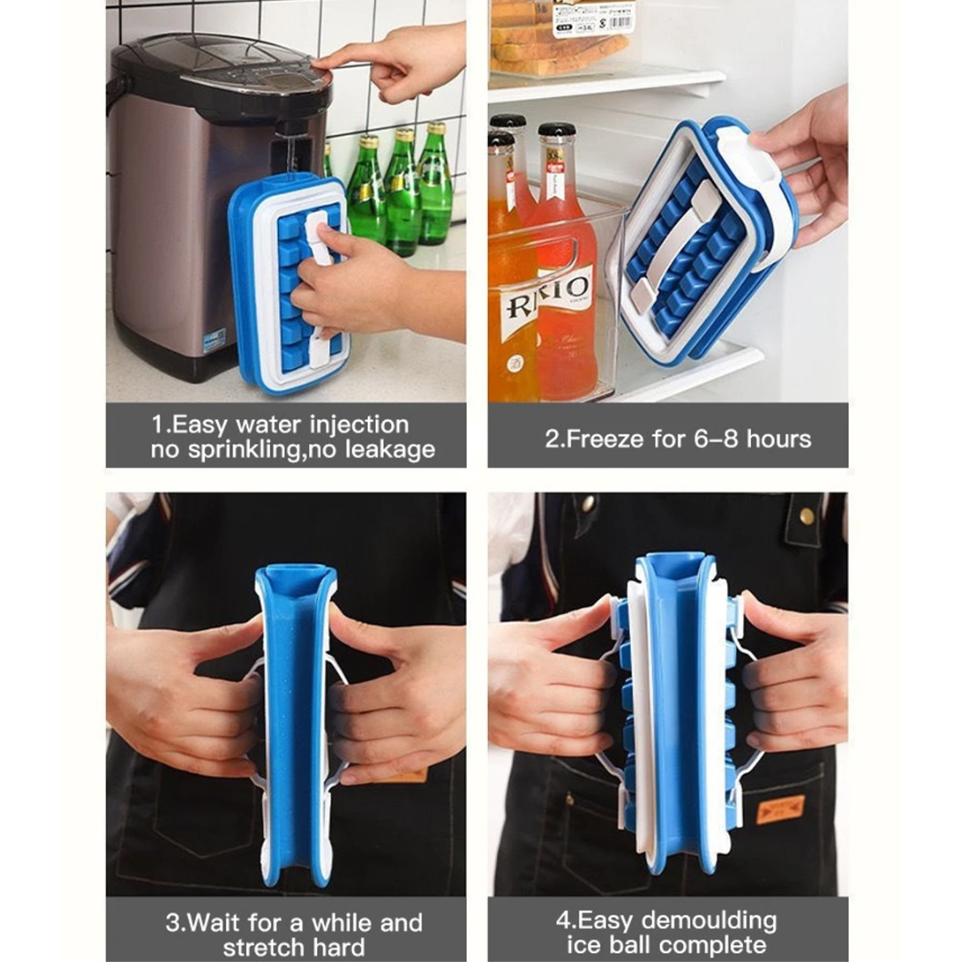 Portable leak-proof ice cube mold (36 cubes)
