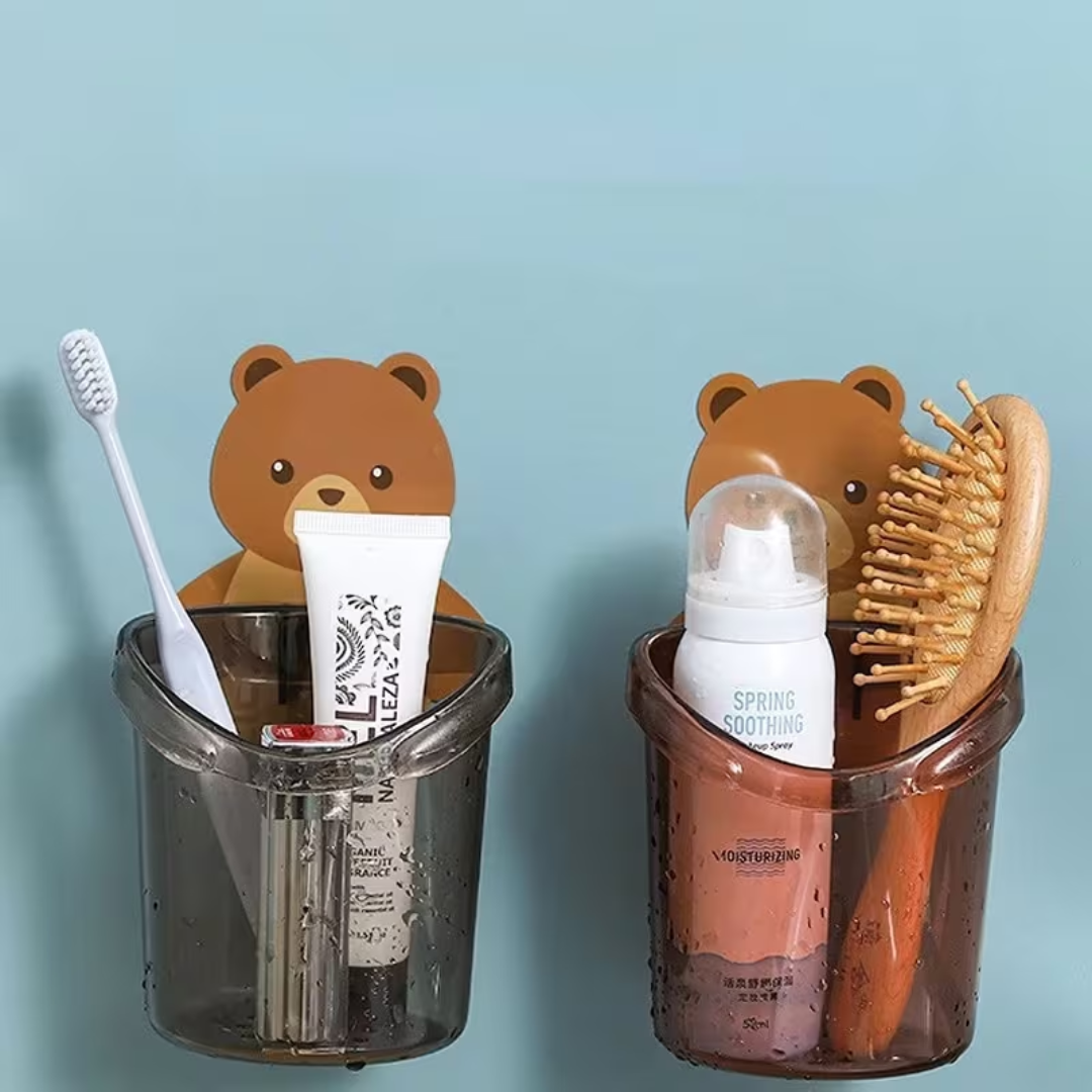Portable wall adhesive toothbrush holder