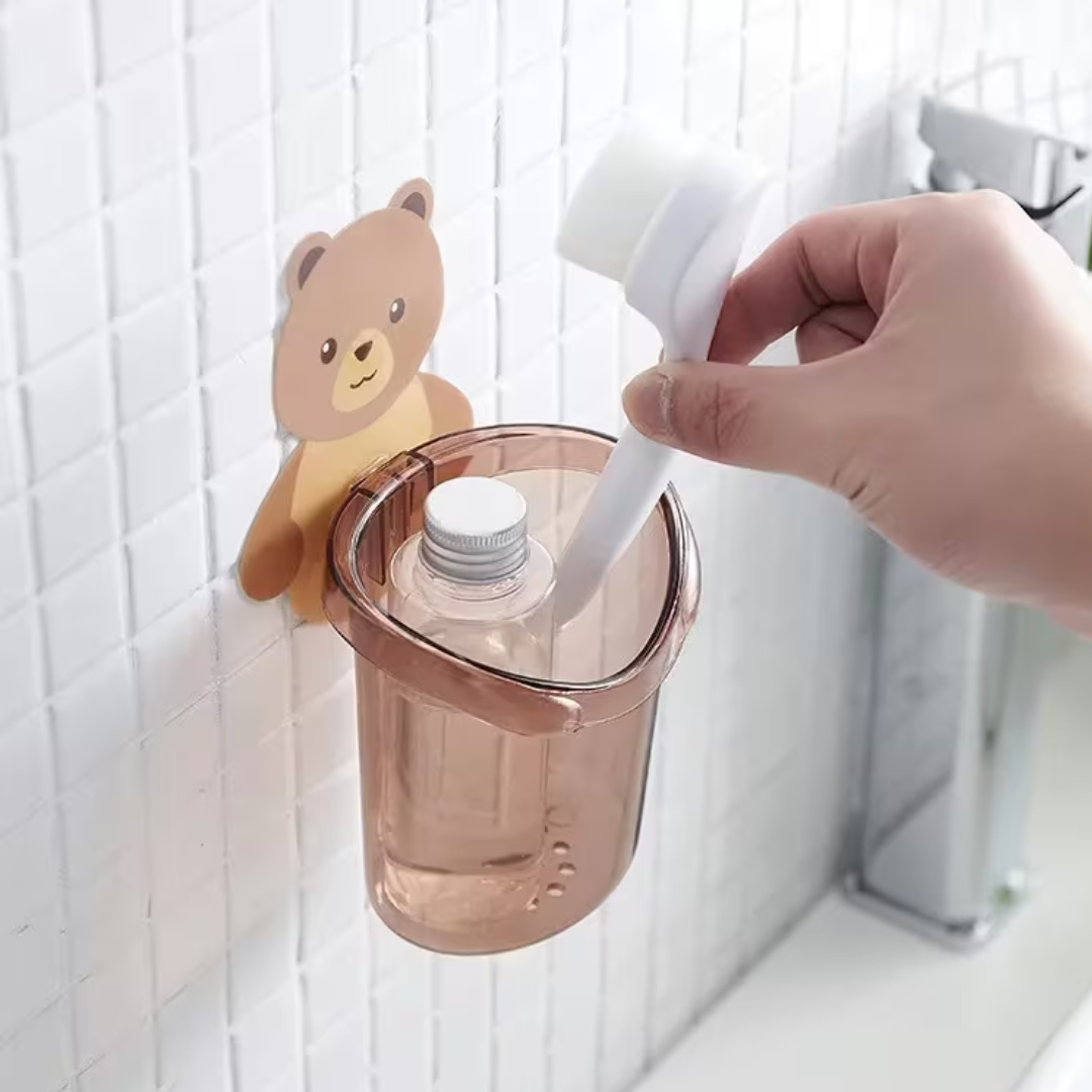 Portable wall adhesive toothbrush holder