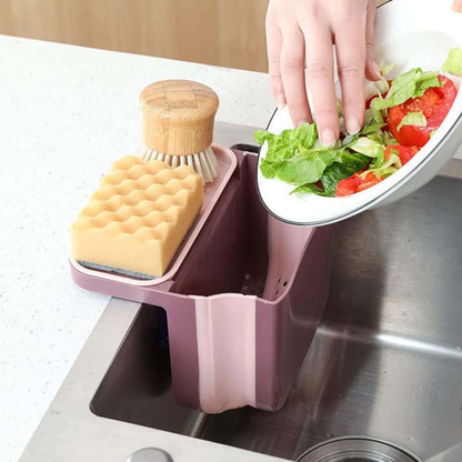 Retractable sink drainage basket with suction cup