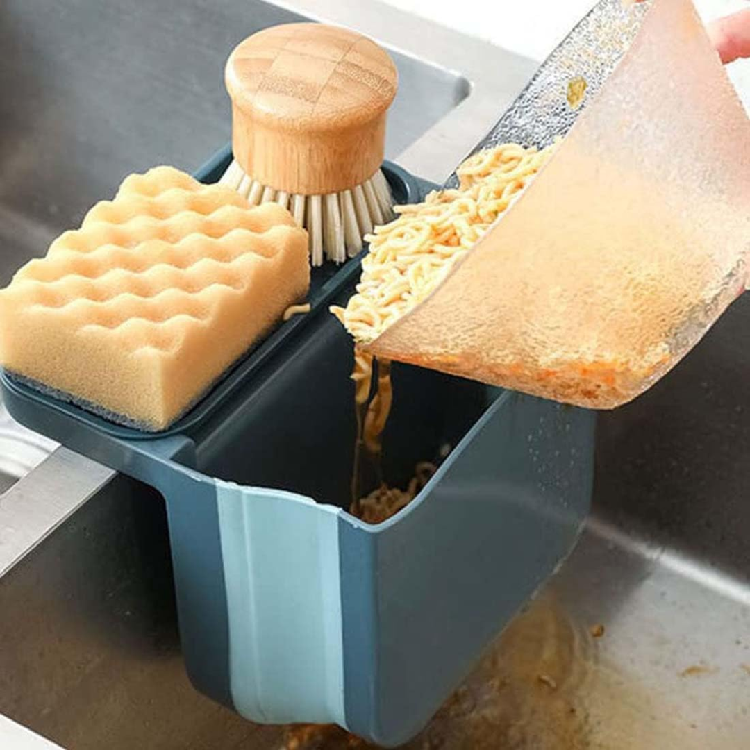 Retractable sink drainage basket with suction cup