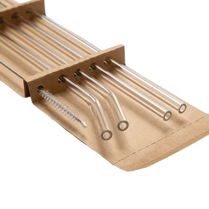 Reusable glass drinking straws