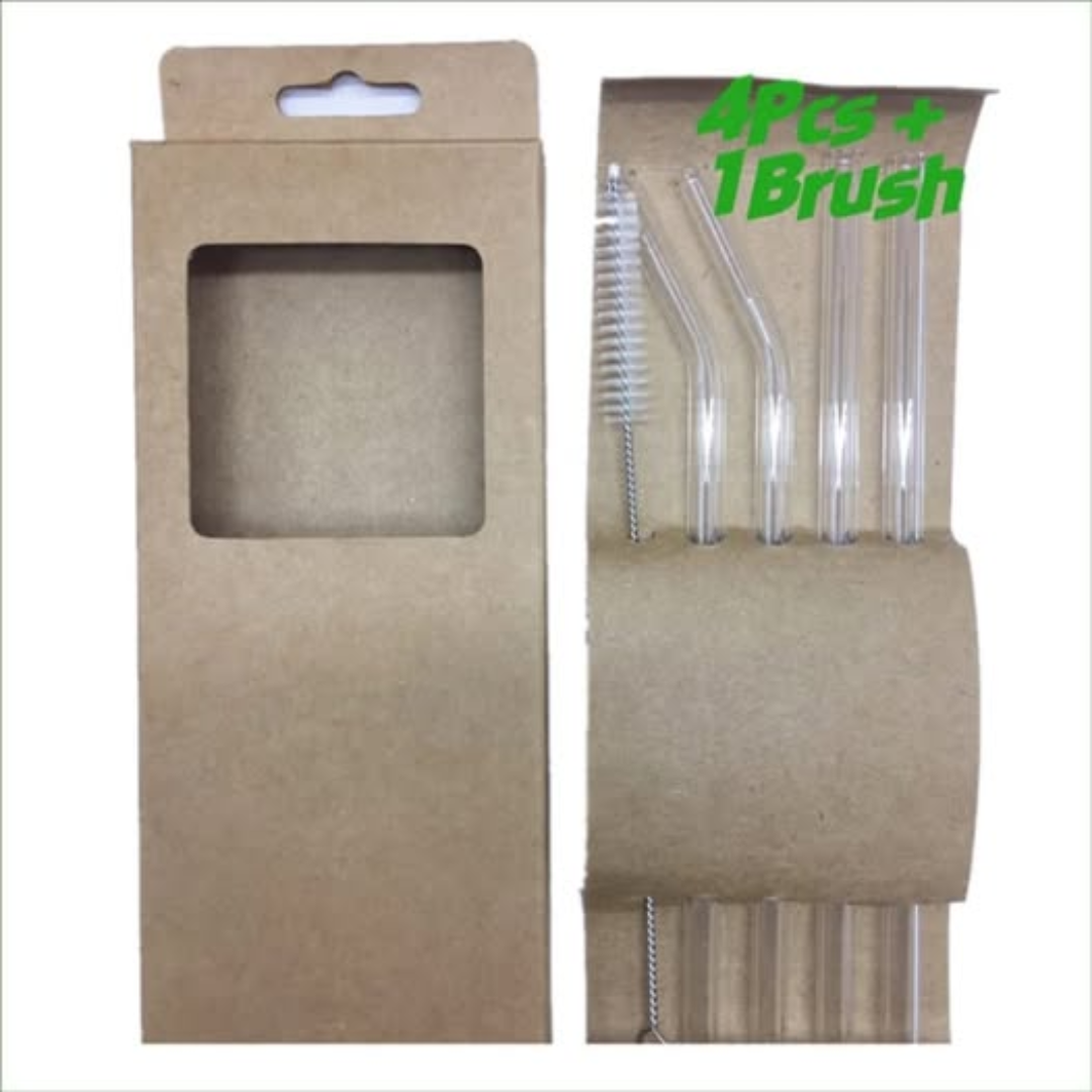 Reusable glass drinking straws