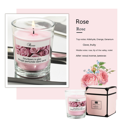 Rose scent - Glass cap cunned scented candles