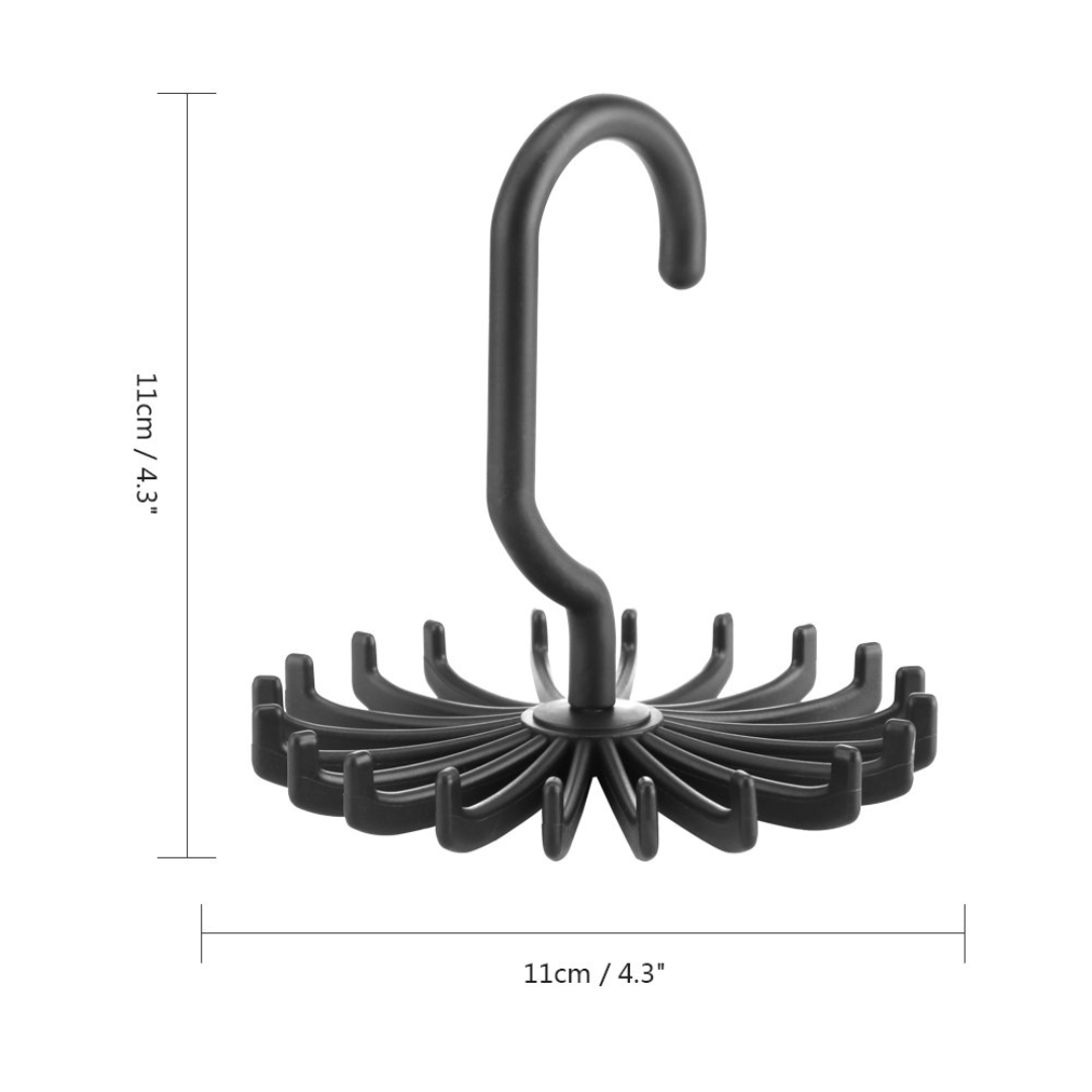 Rotating plastic hanger for scarves and ties