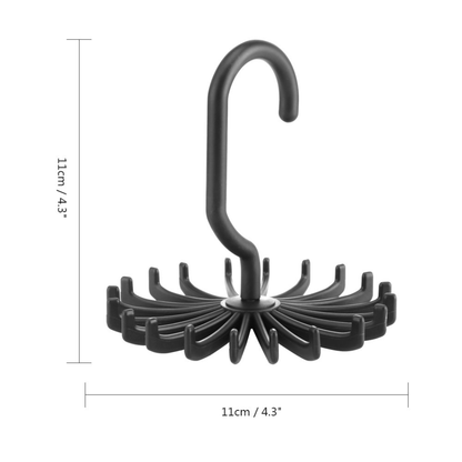 Rotating plastic hanger for scarves and ties