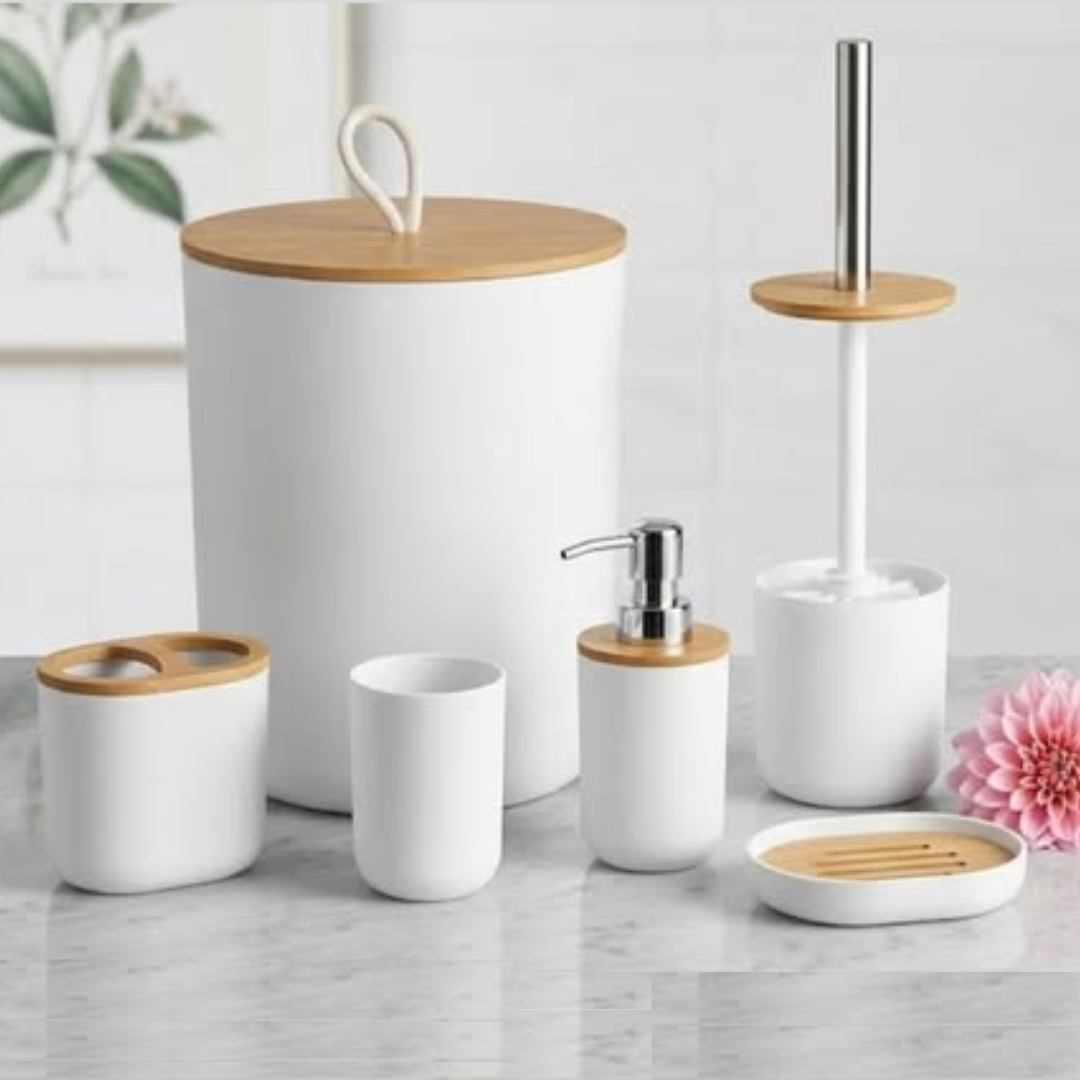 Round shaped 6-in-1 Round Bathroom Accessories Set