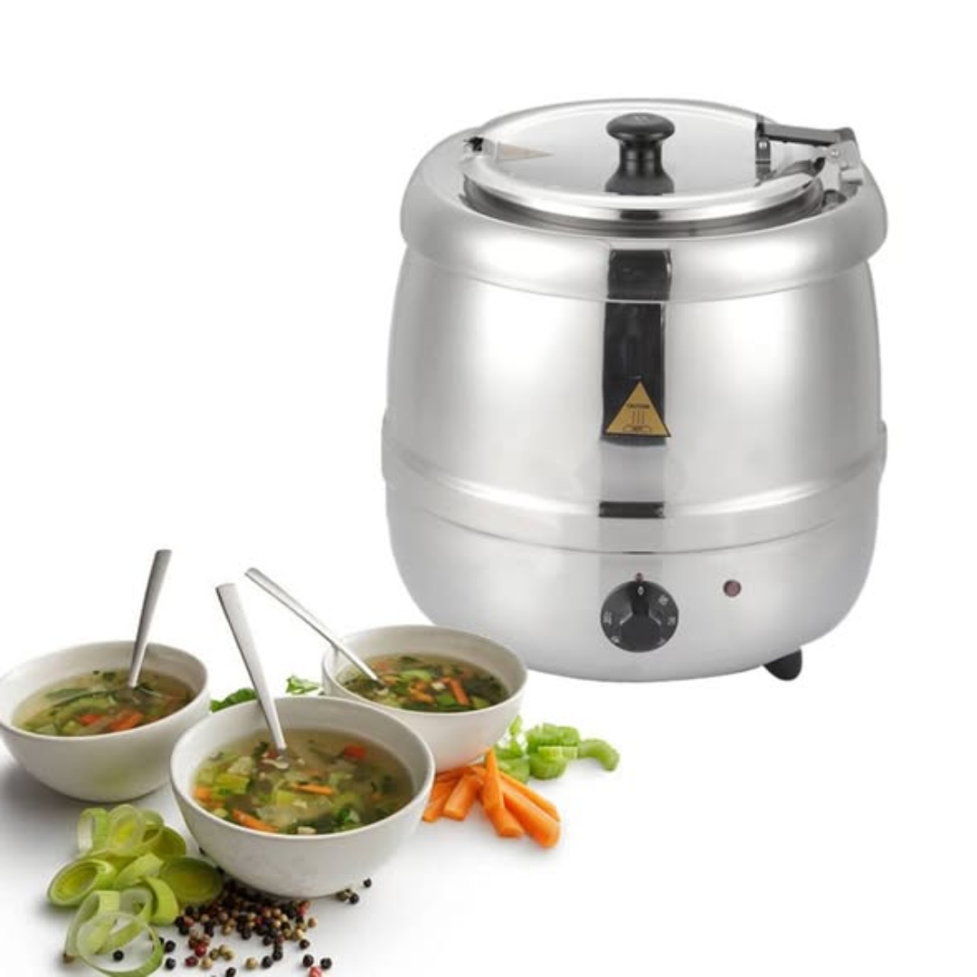 Stainless Steel 10L Electric Soup Warmer Tureen Kettle