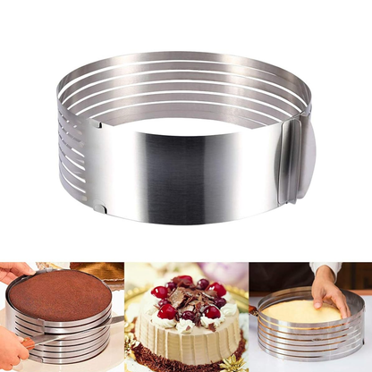 Stainless Steel Expandable Cake Slicer (Layer Slicing Ring)
