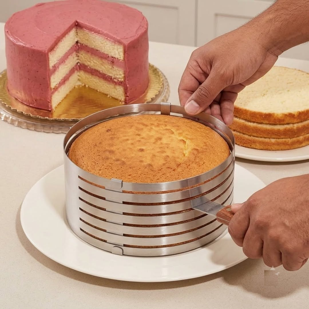 Stainless Steel Expandable Cake Slicer (Layer Slicing Ring)