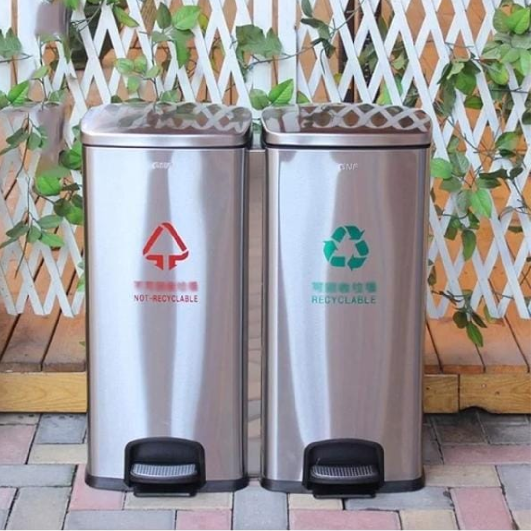 Stainless steel pedal dustbins (30L per bin)