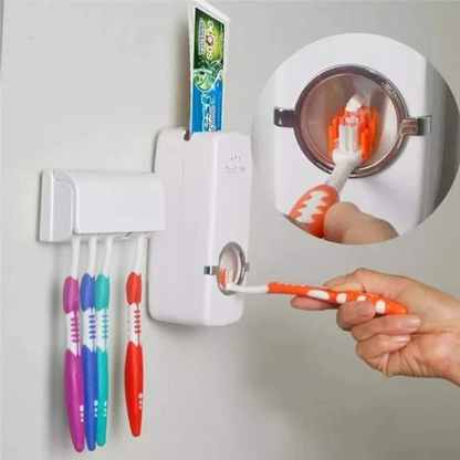 Wall-Mounted Toothbrush Holder and Automatic Toothpaste Dispenser