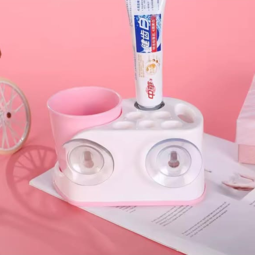 Wall-Mounted Toothbrush Holder and Automatic Toothpaste Dispenser