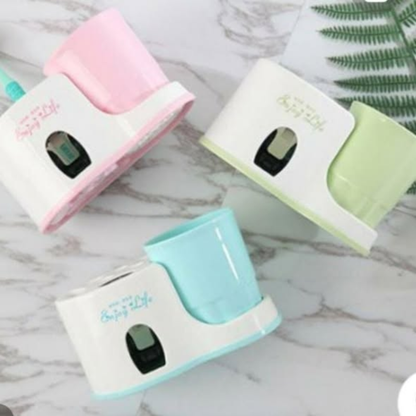 Wall-Mounted Toothbrush Holder and Automatic Toothpaste Dispenser