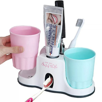 Wall-Mounted Toothbrush Holder and Automatic Toothpaste Dispenser