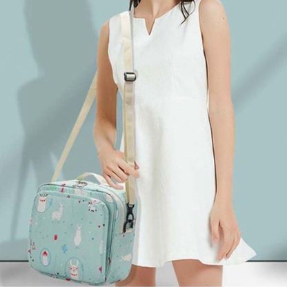 Waterproof baby diaper bag with shoulder strap and changing pad