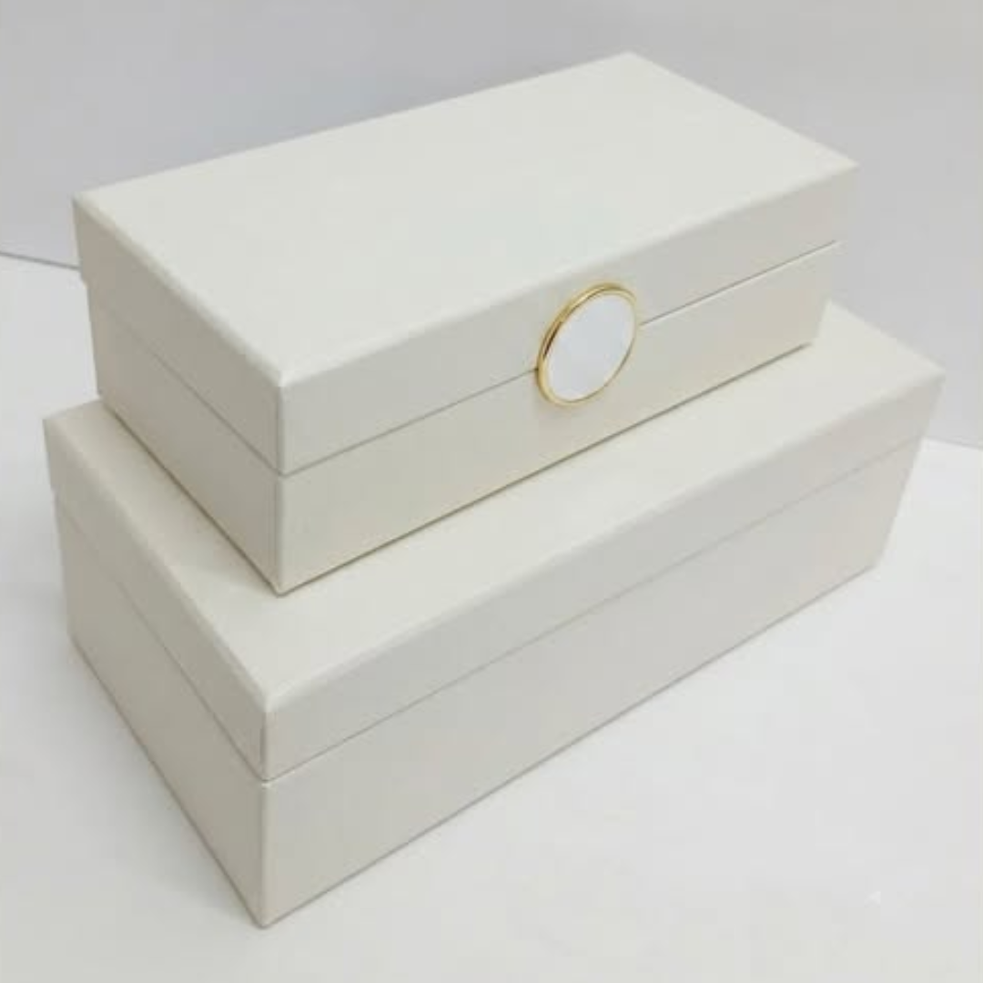 White 2-in-1 Decorative Storage Box Set