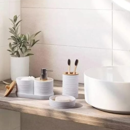 White 8-in-1 Bathroom Organizer Set
