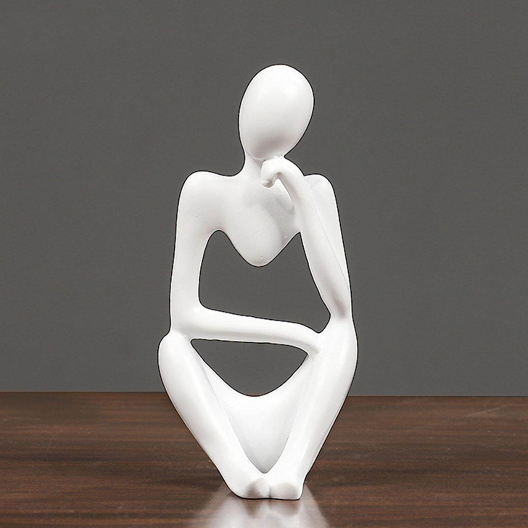 White Thinker man decor statues