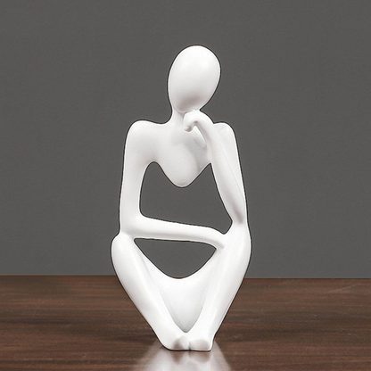 White Thinker man decor statues