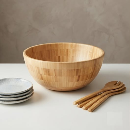Wooden Dough Basin and Salad Bowl