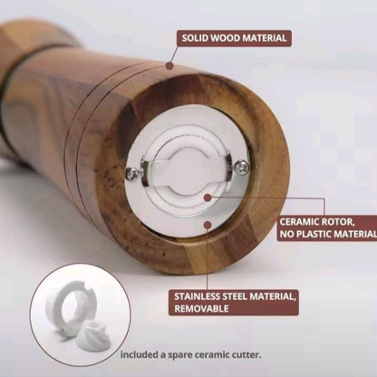 Wooden Portable Spice and Pepper Grinder