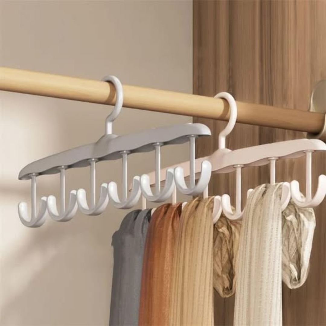 plastic clothes hangers and shoe organizer set